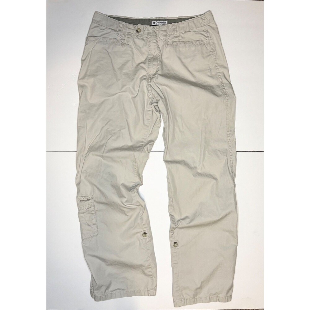 Columbia Women's Cargo Pants Size 10 Hiking Beige Khaki Fishing Omni Shade